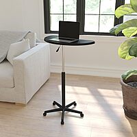 Flash Furniture Eve Sit to Stand Mobile Laptop Desk/Speaker's Lectern with Wheels