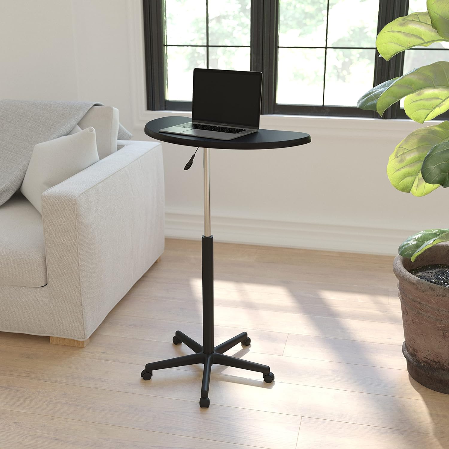 Flash Furniture Eve Sit to Stand Mobile Laptop Desk/Speaker's Lectern with Wheels