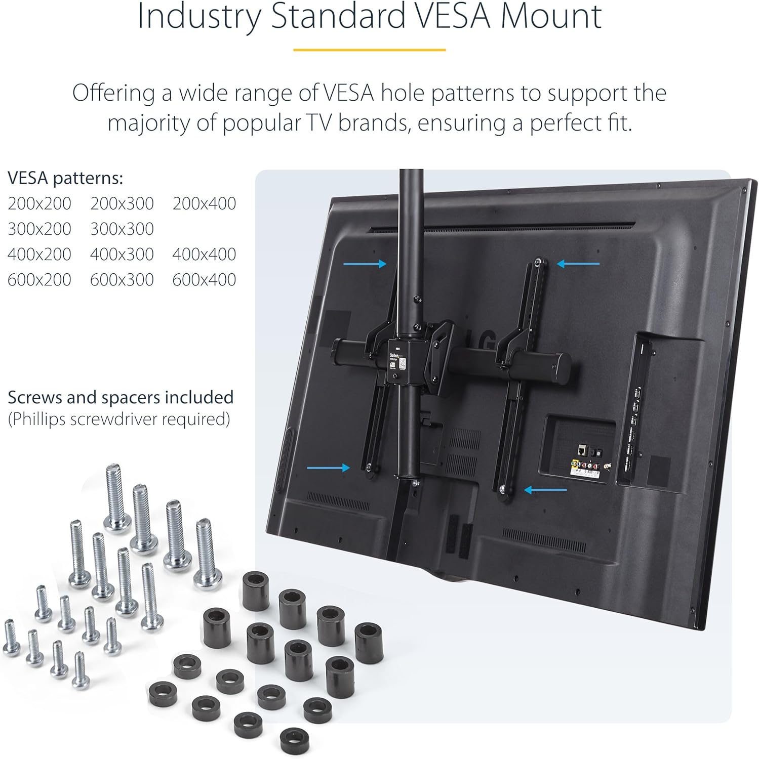 StarTech.com Universal Ceiling Mount for TVs and Projectors