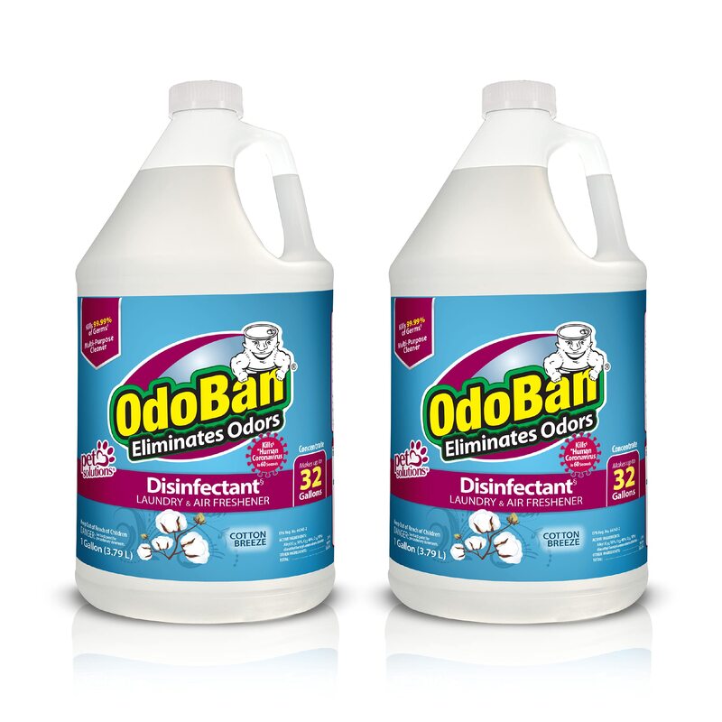 OdoBan Disinfectant Concentrate and Odor Eliminator, 2 Gallons, Cotton Breeze Scent