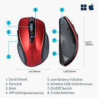 Kensington Pro Fit Mid-Size Wireless Mouse