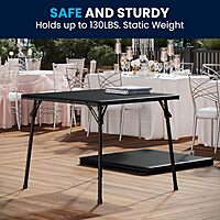 Flash Furniture Madelyn 33.5" Square Folding Multipurpose Card Table with Padded Vinyl Top