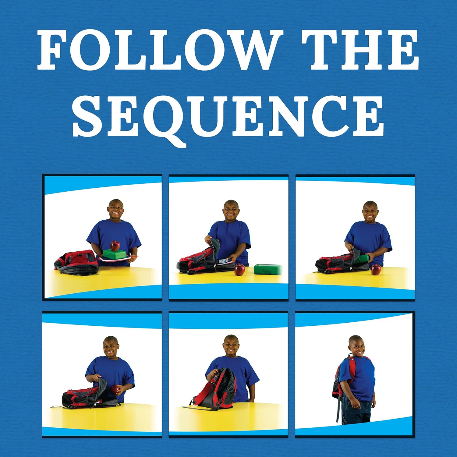 Carson Dellosa Learning to Sequence for Kids Puzzle, 6-Scene Sets With 8 Picture Board Stories