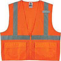 Ergodyne GloWear 8220Z High Visibility Reflective Safety Vest, ANSI/ISEA 107 Class 2, Zipper Closure