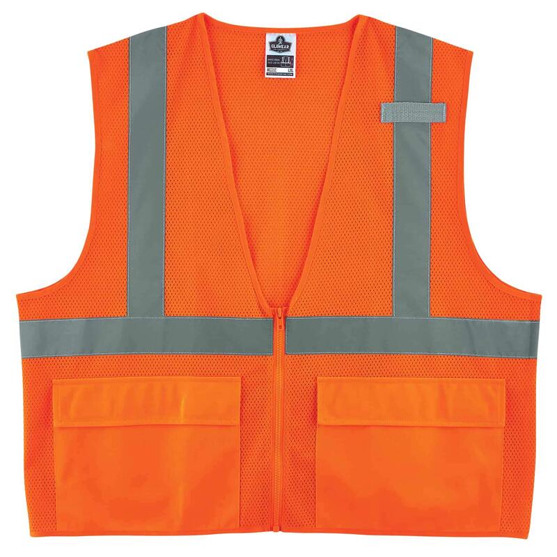 Ergodyne GloWear 8220Z High Visibility Reflective Safety Vest, ANSI/ISEA 107 Class 2, Zipper Closure