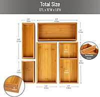 MIND READER Drawer Organizer Set, Multi-Piece Storage Trays for Kitchen, Bathroom, Office & More
