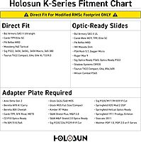 HOLOSUN HS407K X2 Red 6 MOA Dot Open Reflex Optical Sight for Subcompact Pistols