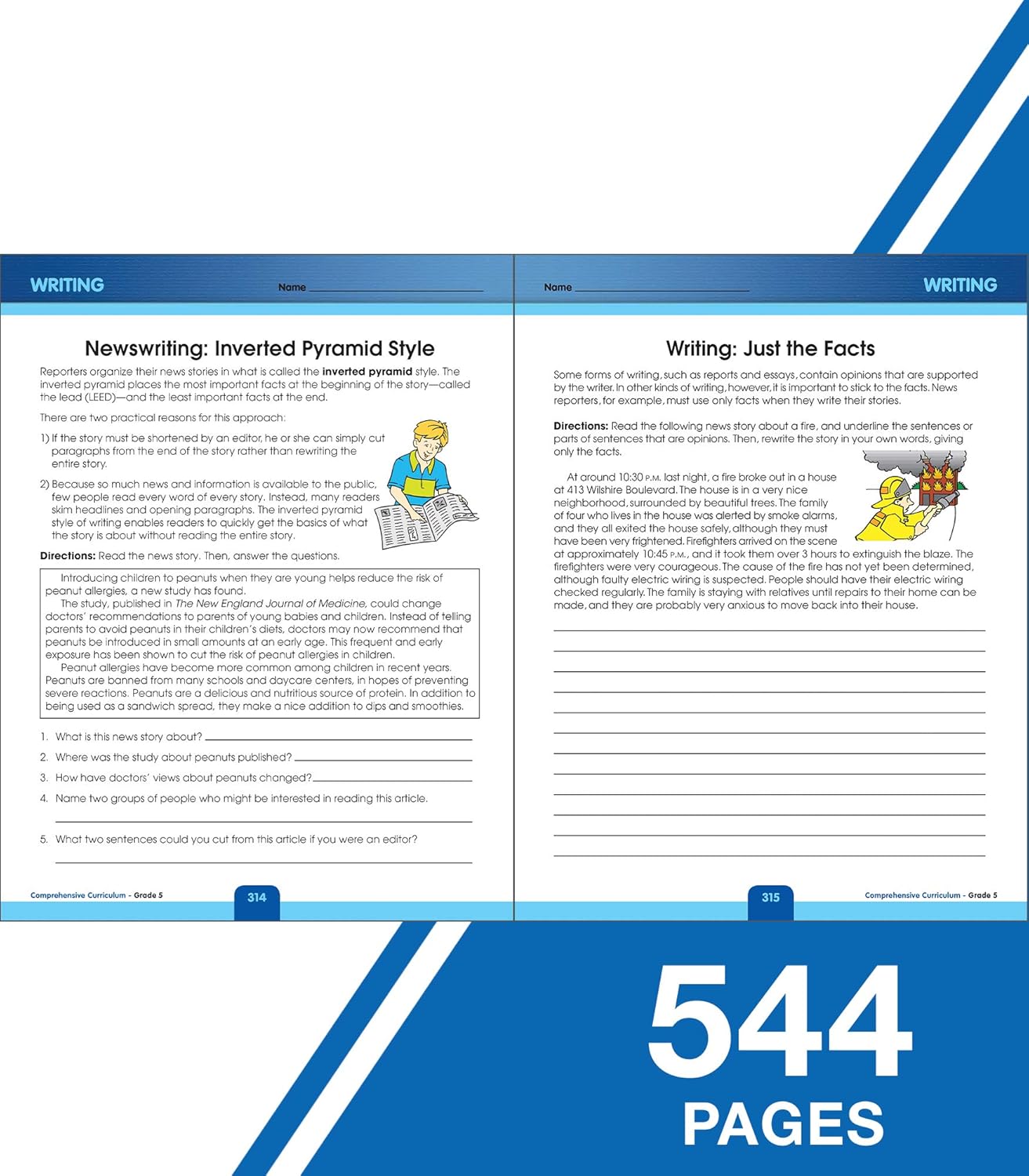 Carson Dellosa Comprehensive Curriculum of Basic Skills 5th Grade Workbooks All Subjects, Reading Comprehension