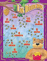 Barker Creek Chart Set, Spanish, 5 Charts Included in Set: Los Números, Los Colores, Las Formas, Feliz Cumpleaños and Bravo