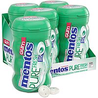 Mentos Pure Fresh Sugar-Free Chewing Gum with Xylitol, Spearmint, 50 Piece Bottle (Bulk Pack of 4) Spearmint 50 Count (Pack of 4)