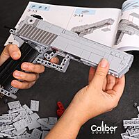 Caliber Gourmet Mechanical Model Kit - Automatic Toy Handgun, 528 pcs 3D Building Blocks