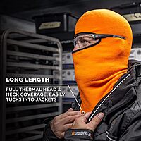 Ergodyne N-Ferno 6821 Winter Ski Mask Balaclava, Thermal Fleece Orange One Size Balaclava Face Mask - Fleece