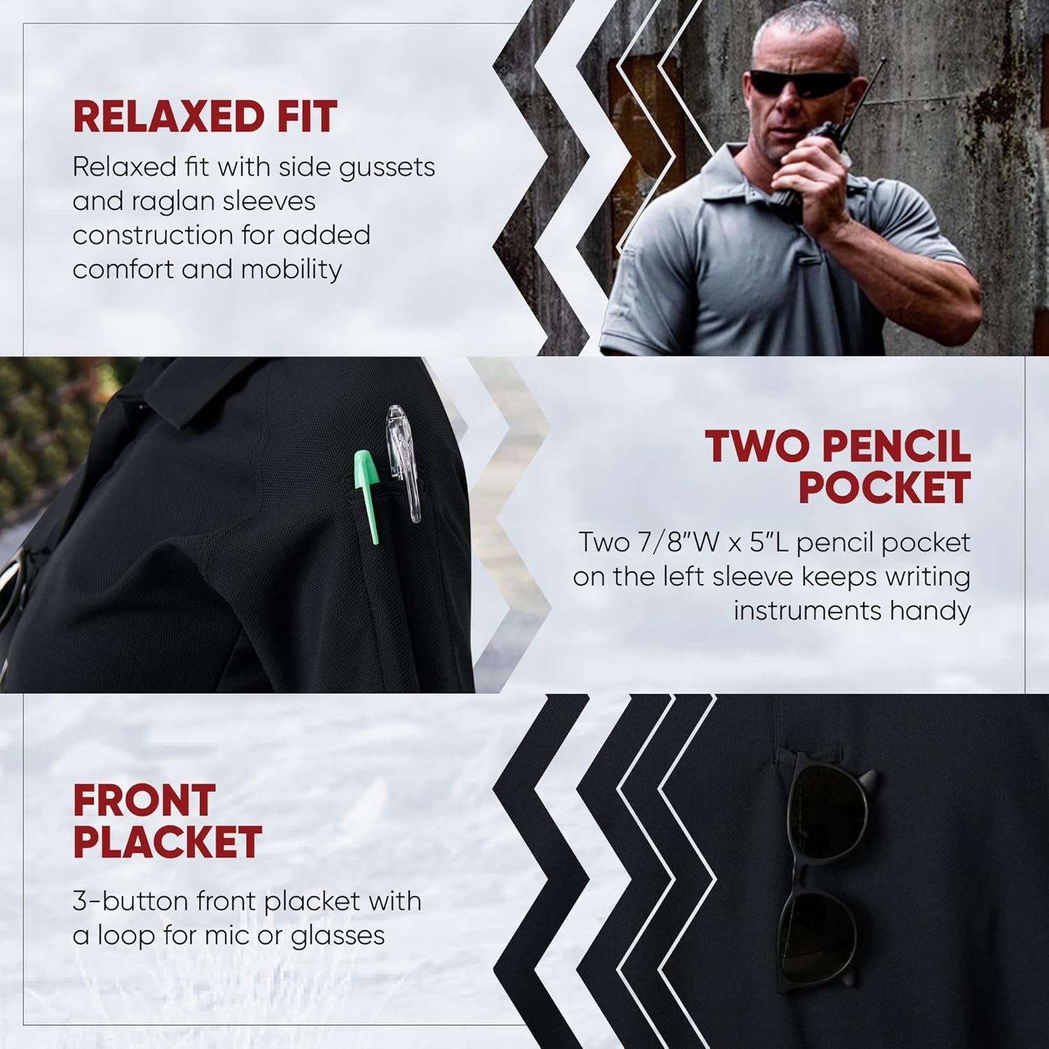 VERTX Men's Tactical Polo Shirt with Coldblack Technology