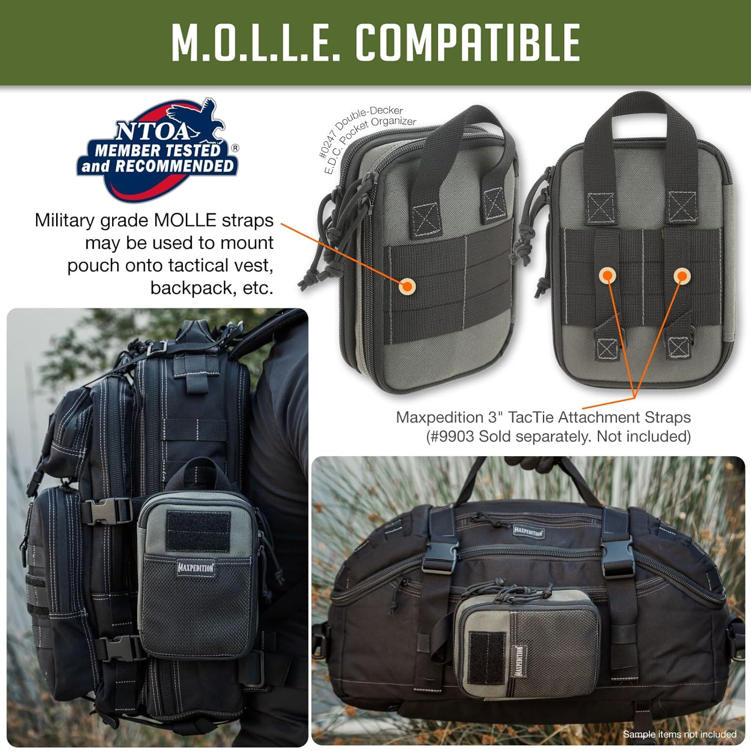 MAXPEDITION Double-Decker EDC Pocket Organizer (5” x 2.5” x 7”)