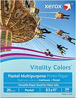 Xerox® Vitality Colors™ Multipurpose Printer Paper, Letter Paper Size, 20 Lb, 30% Recycled, Blue, Ream Of 500 Sheets
