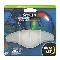 Nite Ize SpokeLit Wheel Light - Bicycle Spoke Light for Visibility and Safety - LED Lights for Bike Wheels - Bicycle Wheel Light - Rechargeable Battery - Disc-O Select