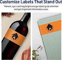 Avery Printable Rectangle Labels, Sure Feed Technology, 2.5" x 7", Bright Orange, Print-to-The-Edge, Laser/Inkjet