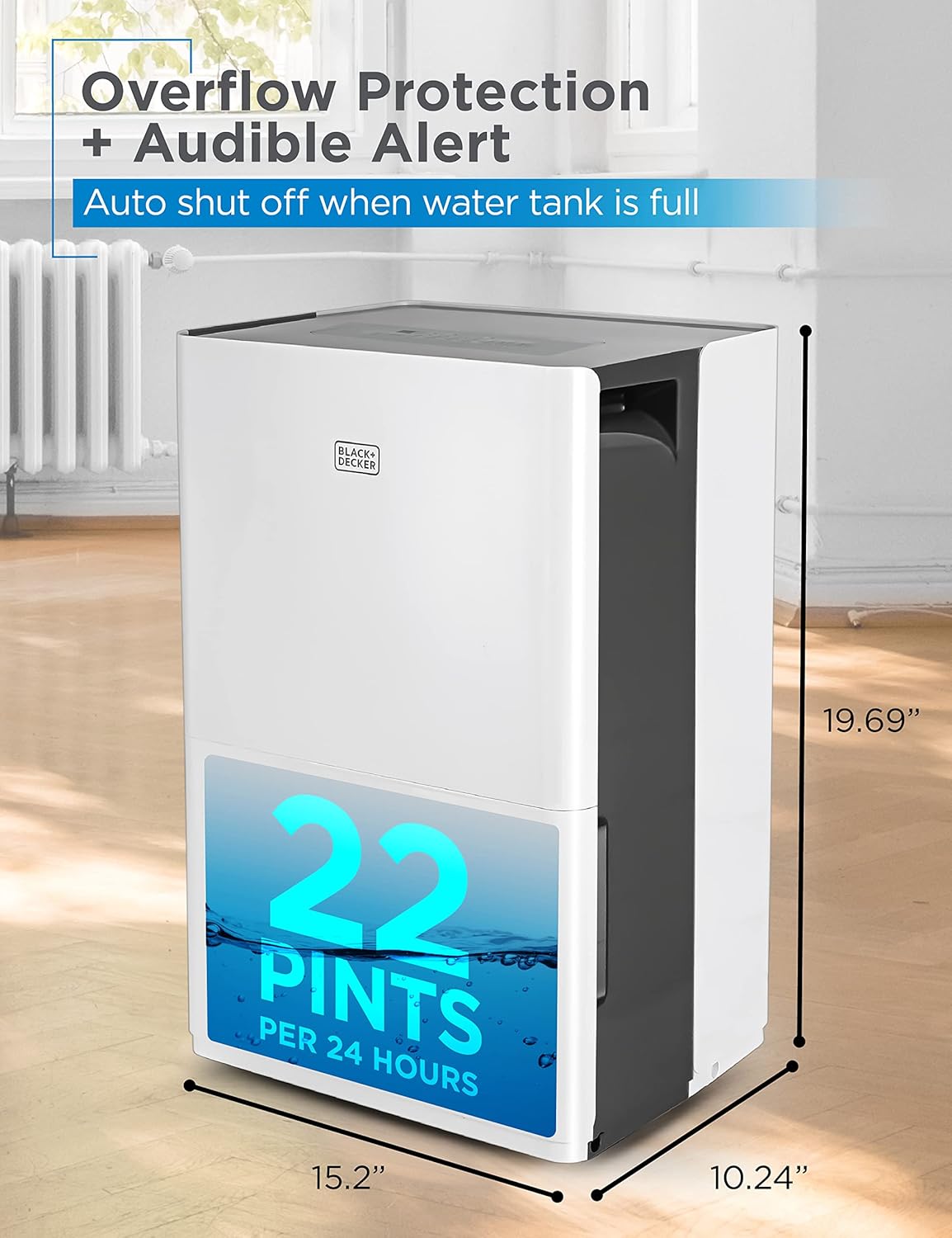 BLACK+DECKER Portable Dehumidifier, Energy Star Certified for Home and Basements