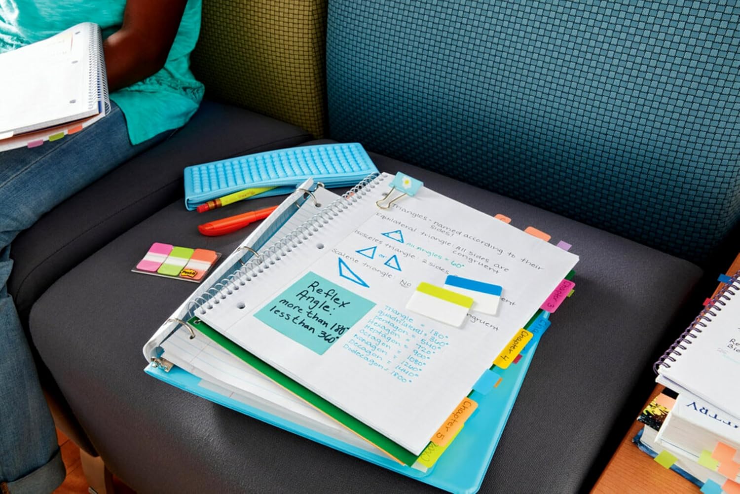 Post-it Tabs, 22/Color, 66/Dispenser, 1 in Wide, Pink, Green, Orange (686-PGO) Assorted 0.4" x 2.8" Tabs