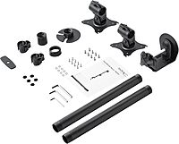 StarTech.com Vertical Desk Mount Dual Monitor Arm - for Monitors 13 to 27 - Adjustable - Desk Clamp/Grommet-Hole Mount - Dual VESA Monitors - Black (ARMDUALV) Black Desk & Grommet Clamp