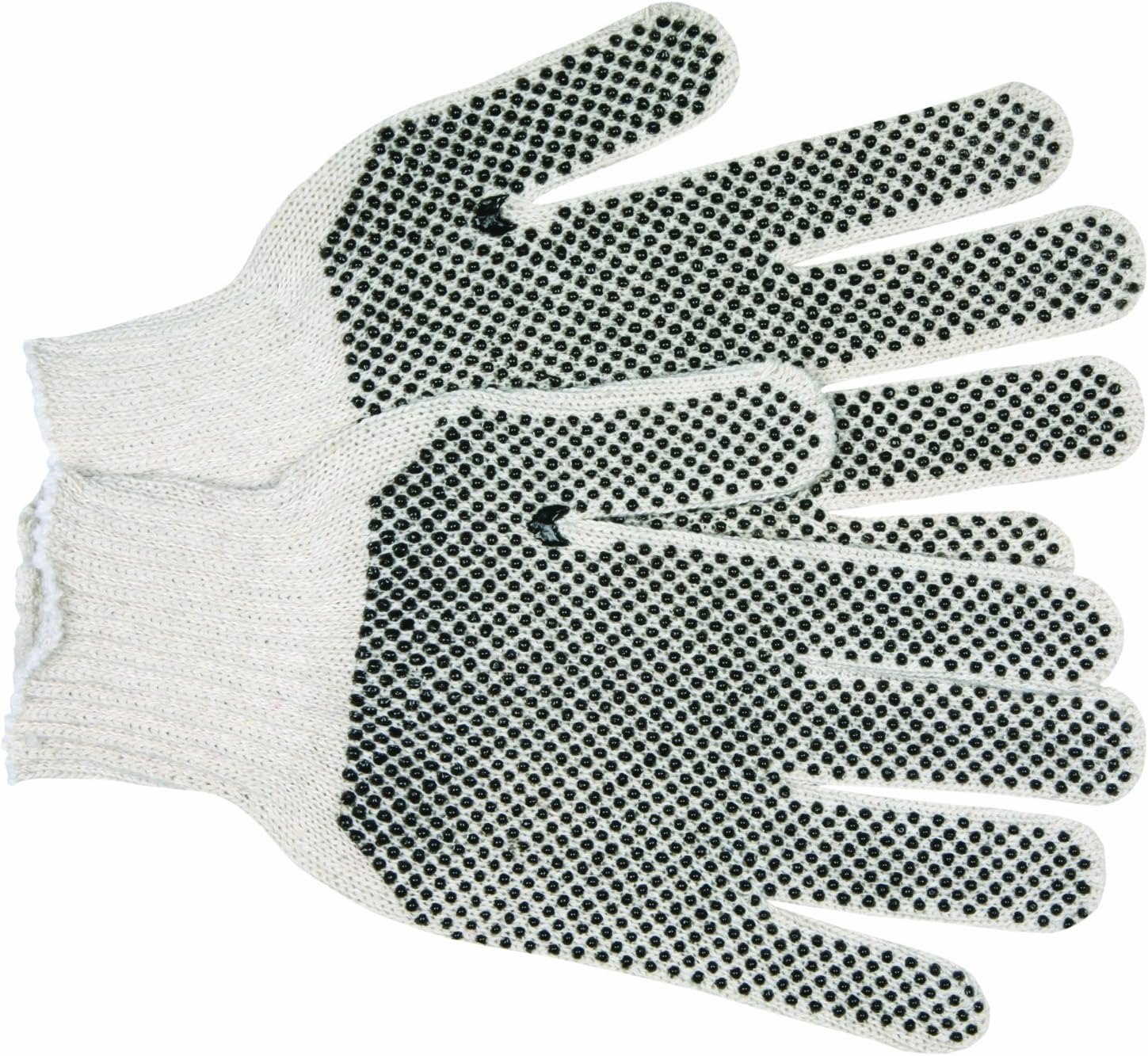 MCR SAFETY Economy 7-Gauge Cotton/Polyester String Knit Gloves with PVC Dots