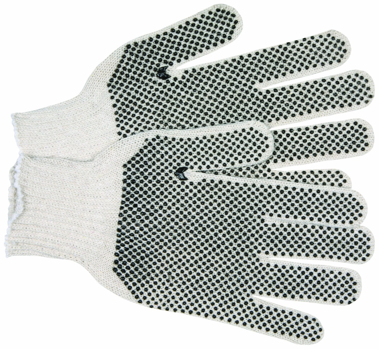 MCR SAFETY Economy 7-Gauge Cotton/Polyester String Knit Gloves with PVC Dots