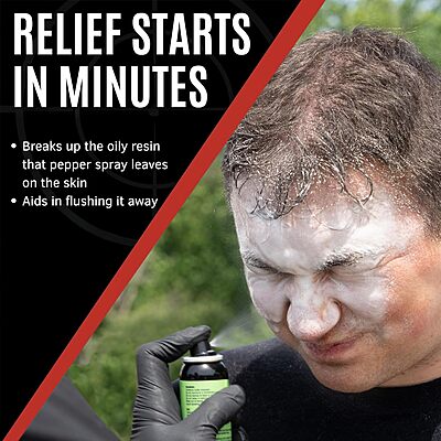 ASP Defender LE Pepper Spray Stream MK3 & Decon Cleanser Spray, Self-Defense OC for Law Enforcement Professionals, 15-Foot Range, 1.5 oz.