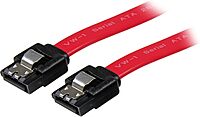 StarTech.com 12in Latching SATA Cable - SATA cable - Serial ATA 150/300/600 - SATA (R) to SATA (R) - 1 ft - latched - red