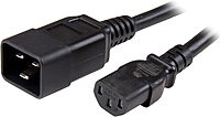 StarTech.com 3ft (1m) Heavy Duty Extension Cord, IEC 320 C13 to IEC 320 C20 Black Extension Cord, 15A 125V, 14AWG