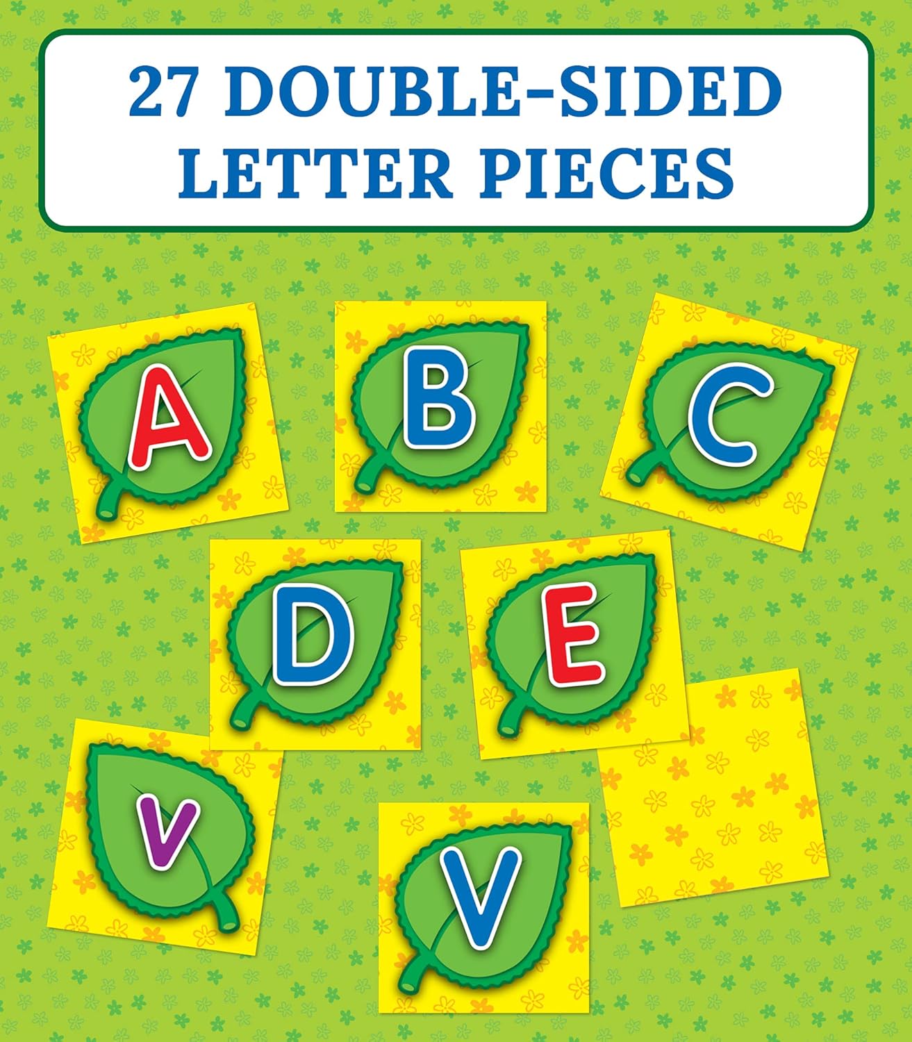 Carson Dellosa Lady Bug Letters Game, 26 2-Sided Ladybugs and Leaves Alphabet Puzzle