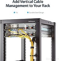 StarTech.com Vertical Server Rack Cable Management D-Ring Hook - Steel, Black