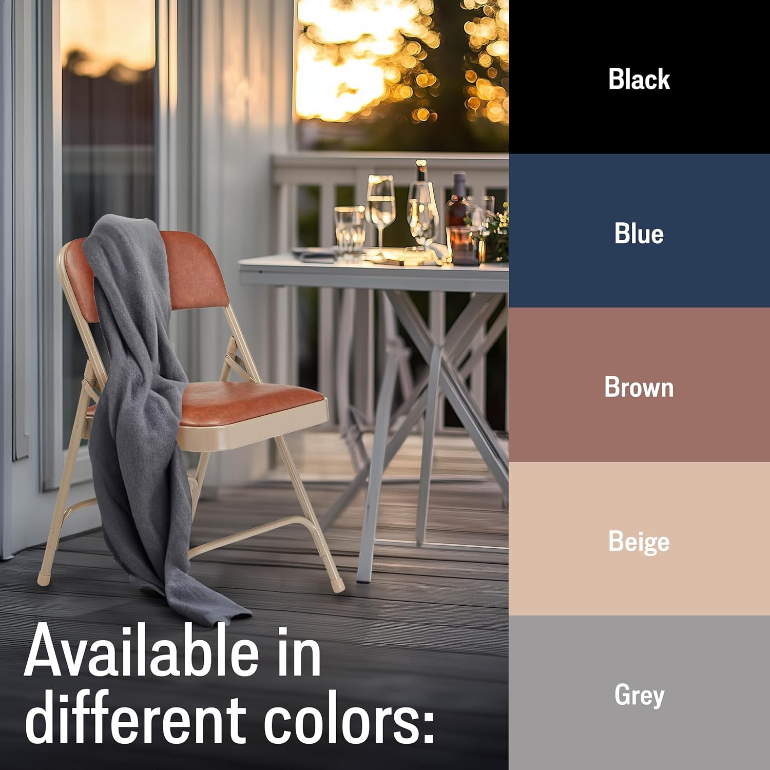NATIONAL PUBLIC SEATING 1200 Series Padded Vinyl Folding Chairs - Set of 4