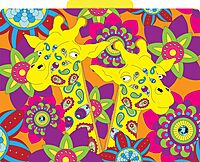 BARKER CREEK Designer File Folders Set of 12, Boho Animals, Multi-Design, Bohemian on Outside, Solid Colors on Inside