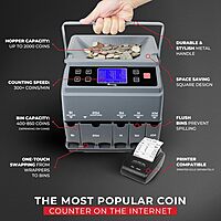 Cassida C300 Professional USD Coin Counter, Sorter and Wrapper/Roller, 300 coins/min, with Quickload and Printing-Compatible