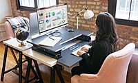 Victor DCX760G High Rise Collection Height Adjustable Standing Desk with Removable Keyboard Tray | Gray | 36” Wide Standing