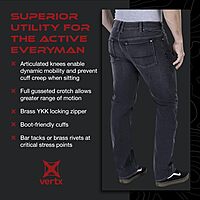 VERTX Defiance Men's Tactical Jeans, Relaxed Fit Stretch, 11 Pockets