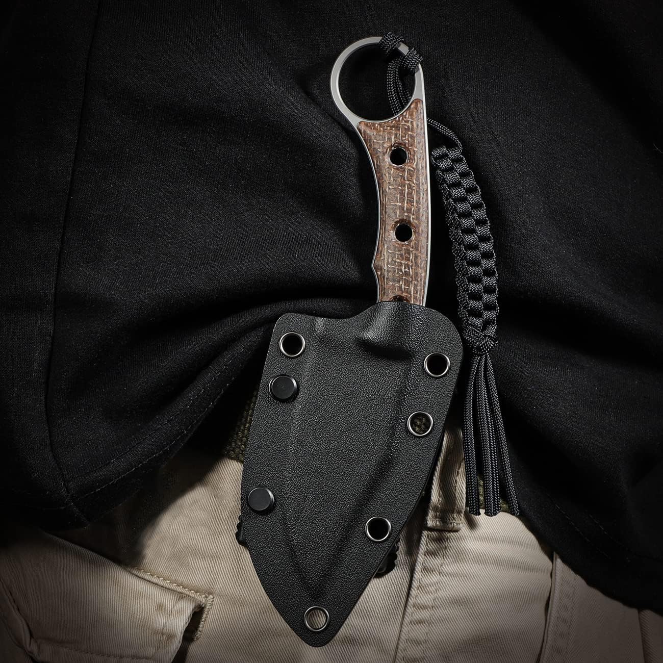 CIVIVI Midwatch Fixed Blade Knife, 3.39" Bohler N690 with Kydex Sheath
