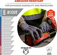 Ergodyne ProFlex 7000 Nitrile Coated Work Gloves, Foam Nitrile Palms for Flexible No Slip Grip - 15g, Touchscreen Capable