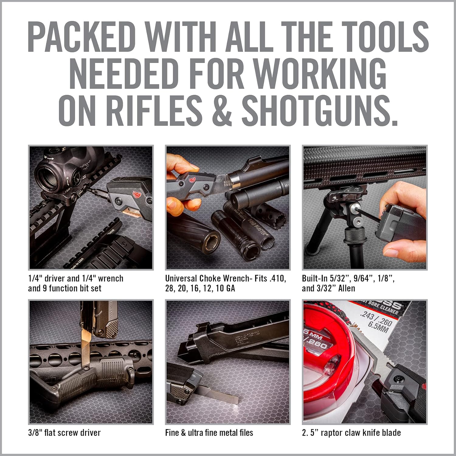 Real Avid Gun Tool Pro, 30-in-1 Gun Multitool for Shotgun & Rifles | Includes Choke Wrench,Bit Driver,Screwdrivers,Allen Set