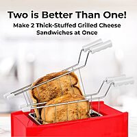 NOSTALGIA Grilled Cheese Sandwich Toaster with Easy-Clean Toasting Baskets and Adjustable Toasting Dial