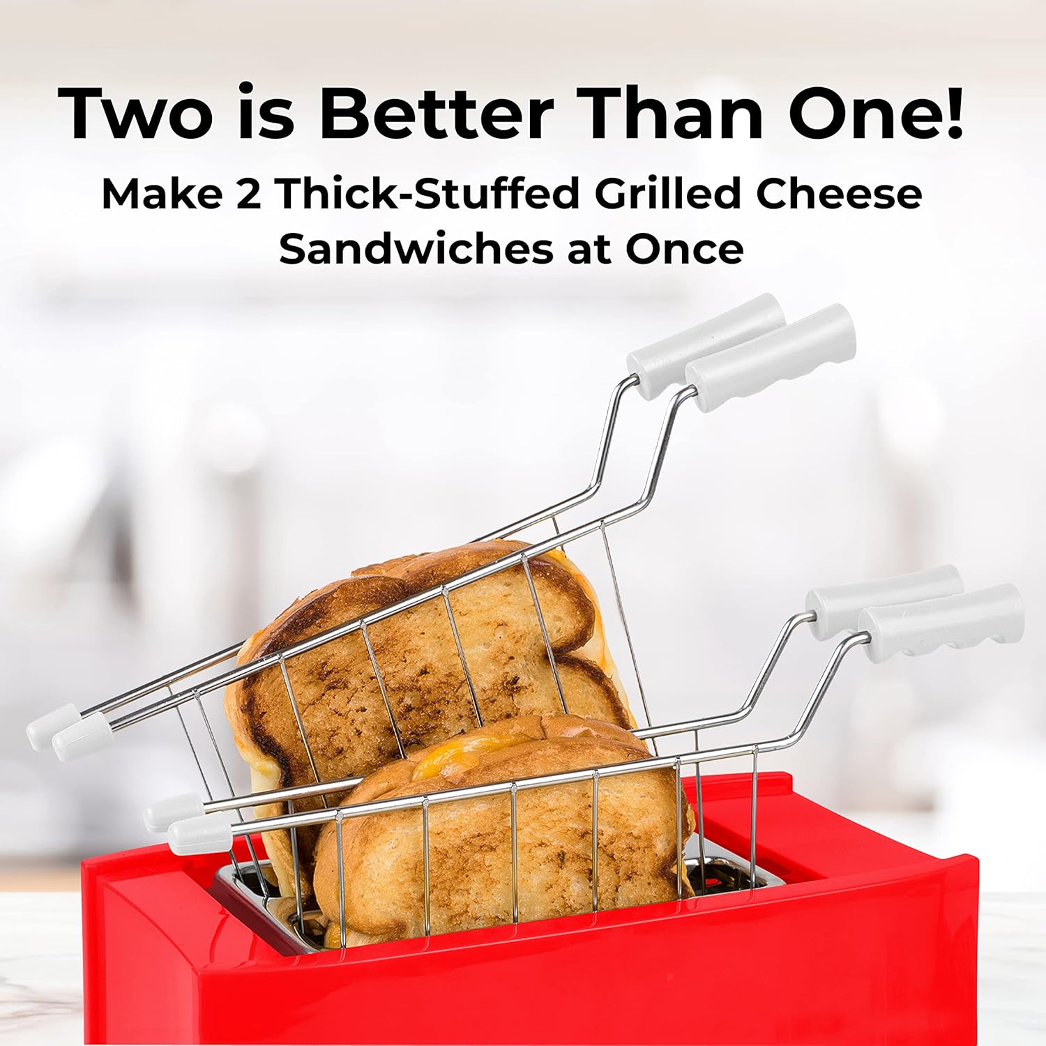 NOSTALGIA Grilled Cheese Sandwich Toaster with Easy-Clean Toasting Baskets and Adjustable Toasting Dial