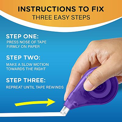 BIC Wite-Out Brand EZ Correct Correction Tape, 19.8 Feet, 4-Count Pack of White Correction Tape, Fast, Clean and Easy to Use Tear-Resistant Tape Office or School Supplies