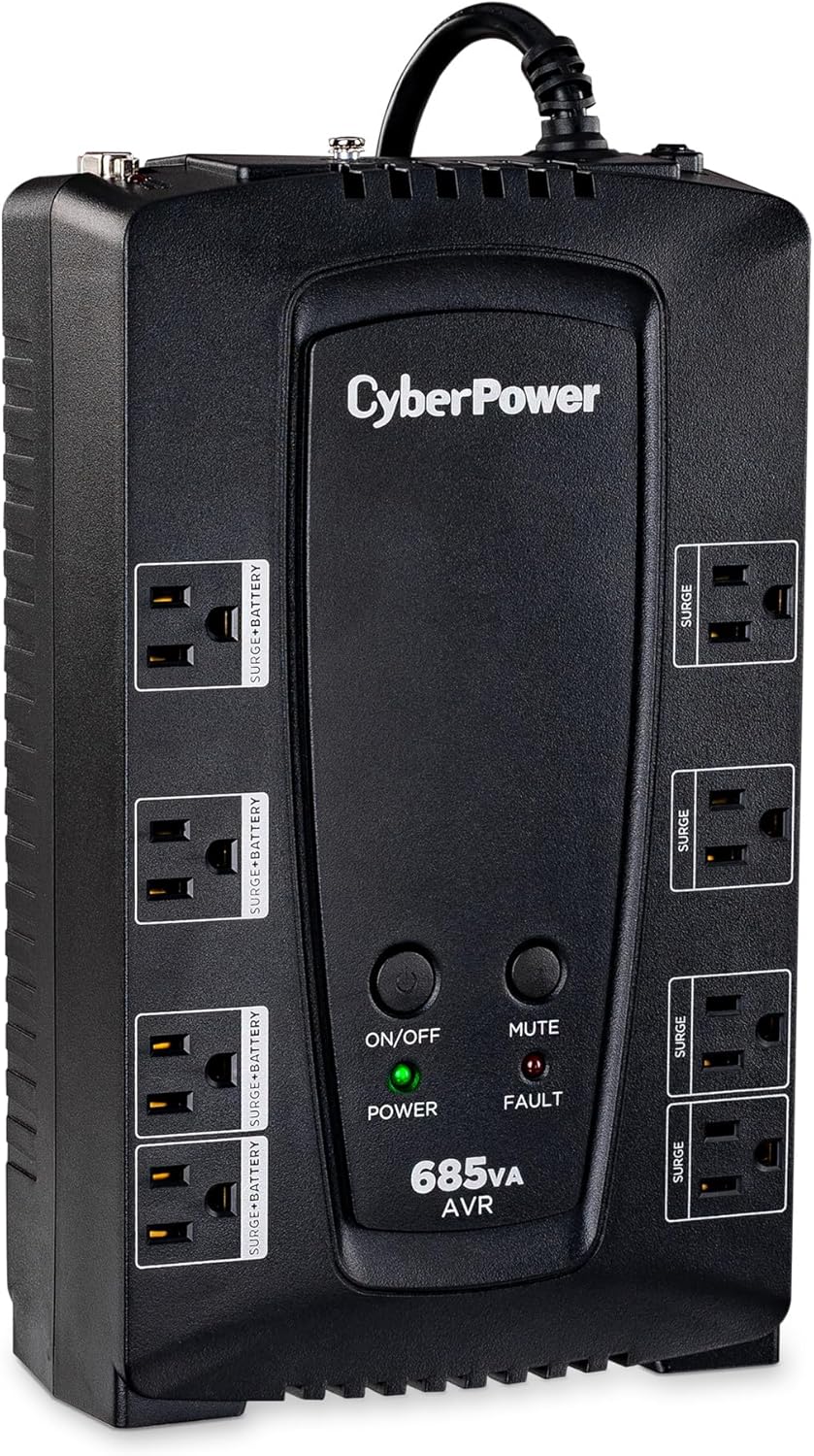 CyberPower CP685AVRG AVR UPS Battery Backup and Surge Protector, 685VA/390W, 8 Outlets, Compact