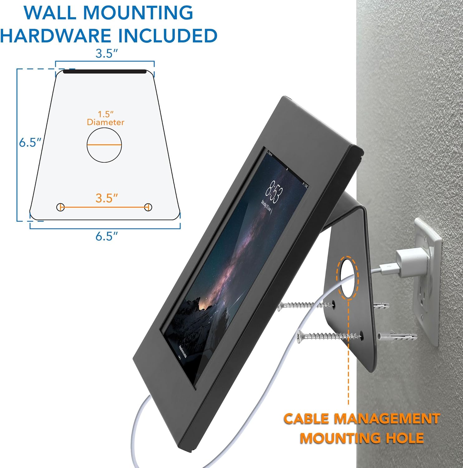 Mount-It! Anti-Theft Tablet Kiosk, Locking Tablet Enclosure with Counter Top and Wall Mount Base