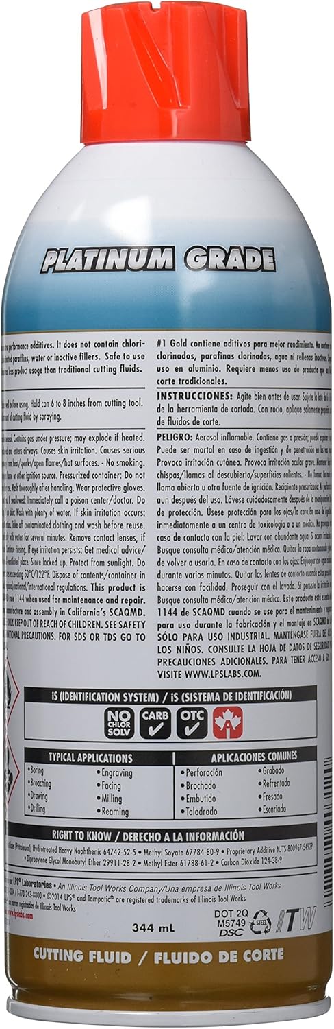 LPS Tapmatic #1 Gold Cutting Fluid, 11 oz Aerosol (Part 40312)