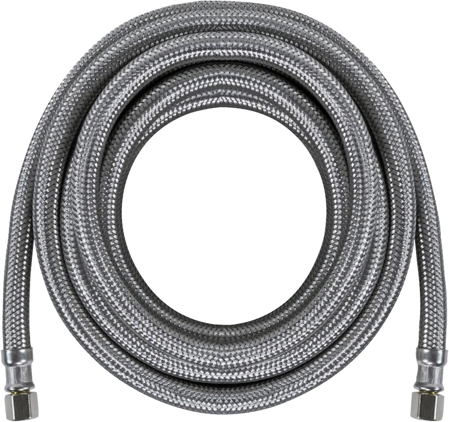 Certified Appliance Accessories Ice Maker Water Line, 15 Feet, PVC Core with Premium Braided Stainless Steel 15-Foot