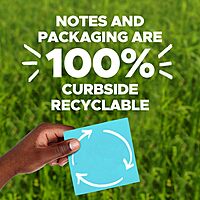 Post-it 100% Recycled Paper Super Sticky Notes, 3 in. x 3 in., 24 Pads/Pack, 70 Sheets/Pad