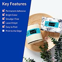 Avery Printable Rectangle Labels, Sure Feed Technology, 1-1/3" x 4", Bright Blue, Laser/Inkjet Printable