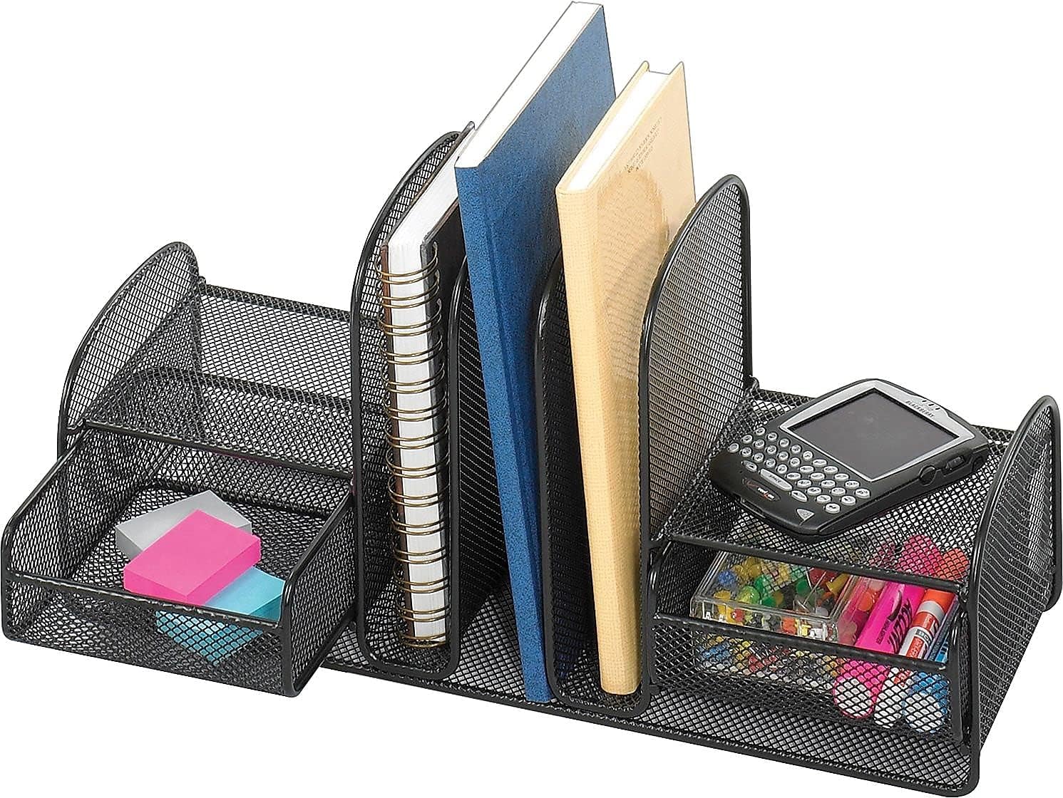 Safco Multipurpose Mesh Desktop Organizer, Onyx - Black