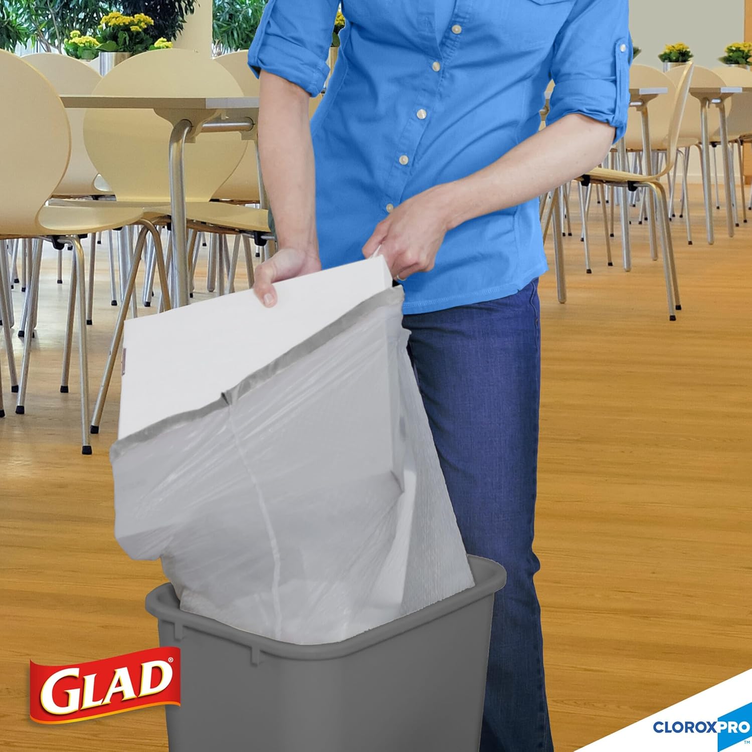 Glad Trash Bags, ForceFlex Tall Kitchen Drawstring Garbage Bags, Clorox 13 Gallon Trash Bags for Tall Trash Can